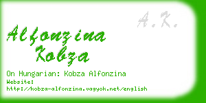 alfonzina kobza business card